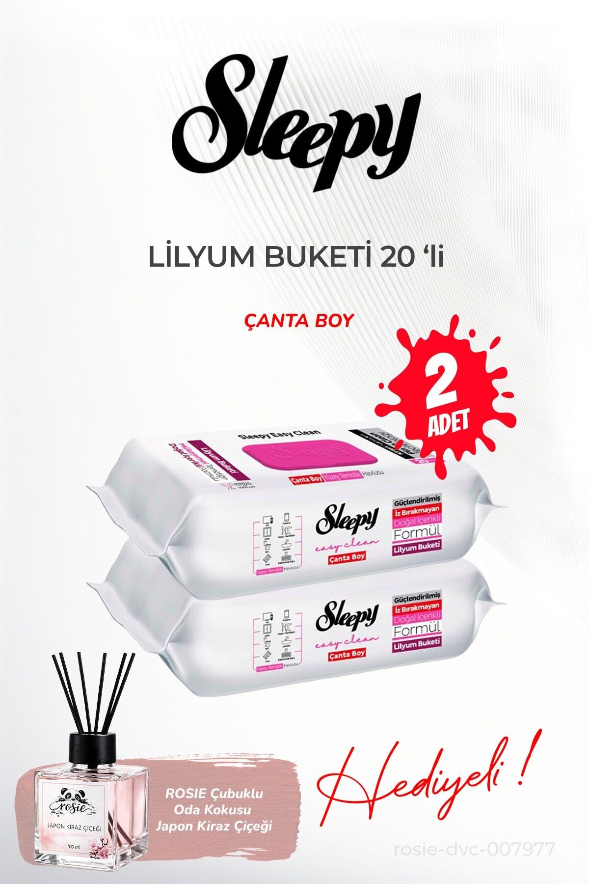 Sleepy 2 adet Lilyum Buketi Islak Havlu 20'li ve ROSIE koku