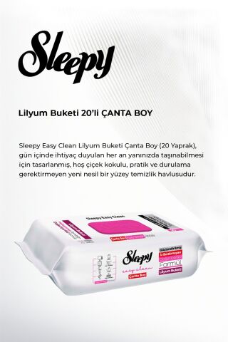 Sleepy 2 adet Lilyum Buketi Islak Havlu 20'li ve ROSIE koku