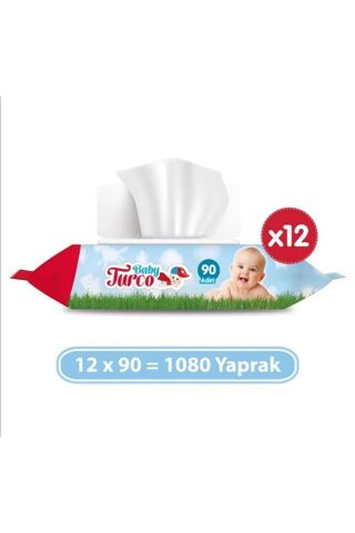 Baby Turco Islak Bebek Havlusu 12x90 Yaprak