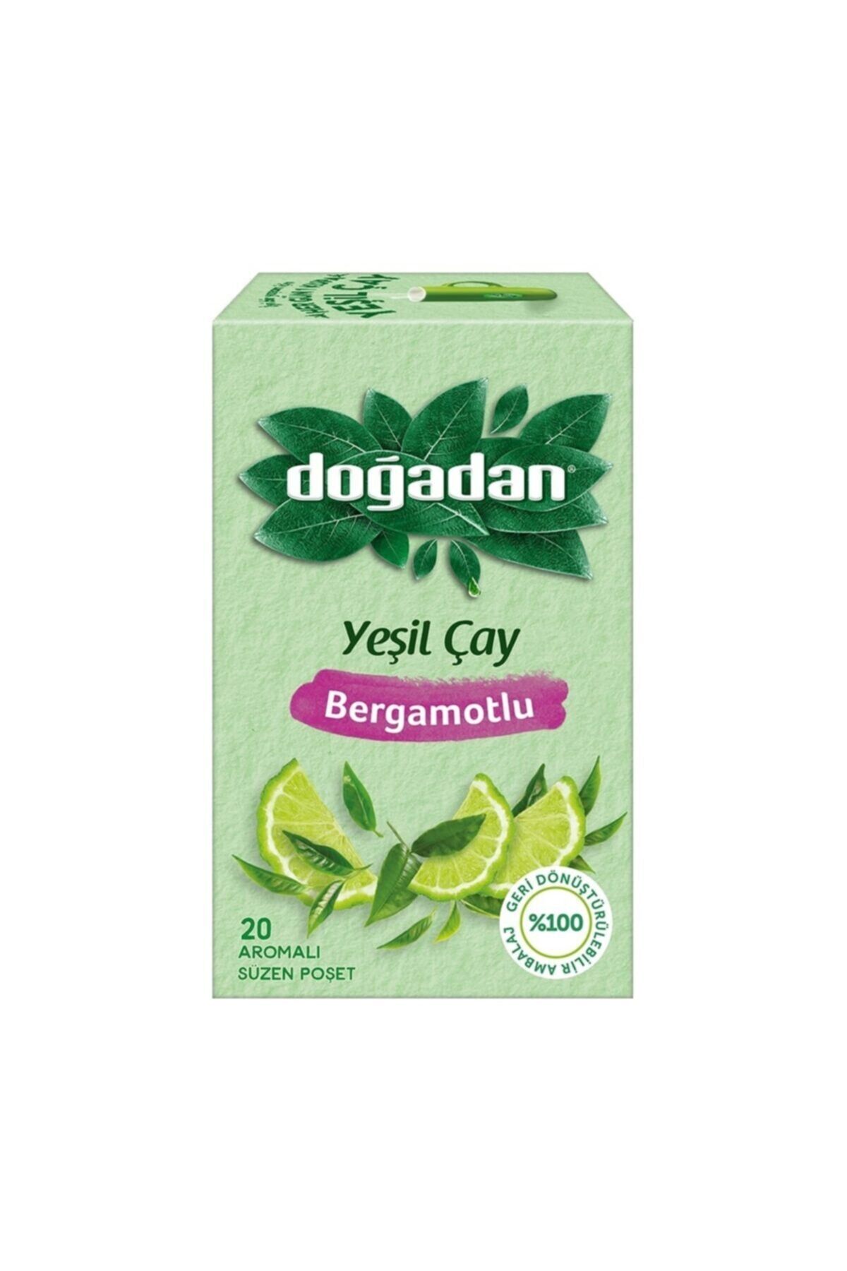 Doğadan Yeşil Çay Bergamot Aromalı 20'Li