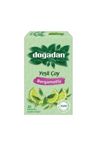 Doğadan Yeşil Çay Bergamot Aromalı 20'Li