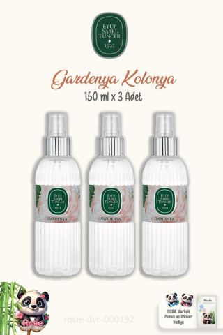 Eyüp Sabri Tuncer 3 Adet Gardenya Kolonyası 150 ml ve ROSIE Temizleme Pamuğu