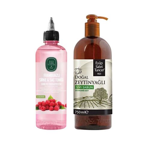Frambuazlı Sirke & Saç Toniği 500 ml x zeytinyağlı Sıvı Sabun 750 ml