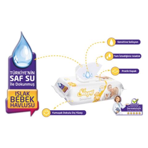 Sleepy Sensitive Islak Havlu 90 'lı 24 Adet
