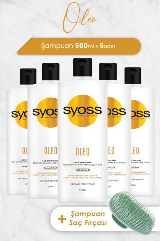 Syoss Oleo Saç Kremi 500 ml x 5 Adet ve Şampuan Fırçası