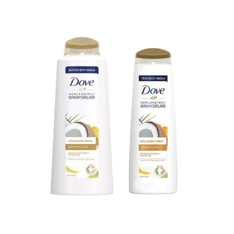 Dove Hindistan Cevizi Yağı ve Zerdeçal Yağlı Şampuan 600 ml ve 400 ml