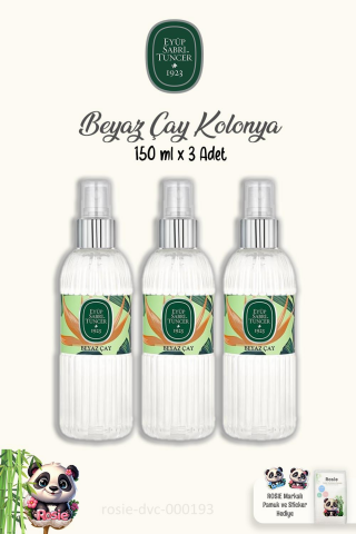 Eyüp Sabri Tuncer Beyaz Çay Kolonyası 150 ml 3 Adet ve Doğal ROSIE Pamuk 60'lı