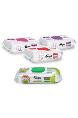 Sleepy Easy Clean Çiçek Serisi ve Bergamot Yağlı Süper Mutfak Temizlik Havlusu (3x100+50)