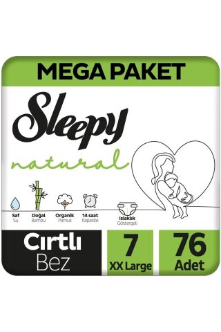 Sleepy Natural Bebek Bezi Mega XXL 7 (20-30kg) 76 Adet