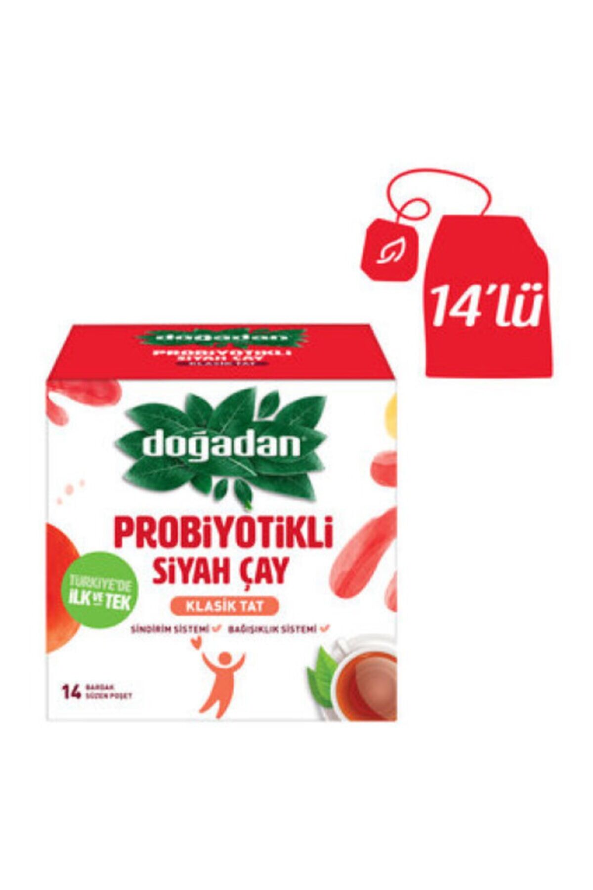 Doğadan Probiyotikli Siyah Çay Klasik Tat 14'li Bardak Poşet