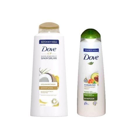 Dove Hindistan Cevizi Yağı ve Zerdeçal Yağlı Şampuan ve Bakım Şampuanı Avokado Özlü