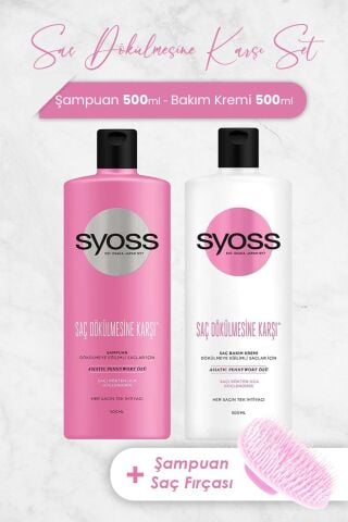 Syoss Saç Dökülmesine Karşı Şampuan, Saç Kremi 500 ml ve Şampuan Saç Fırçası