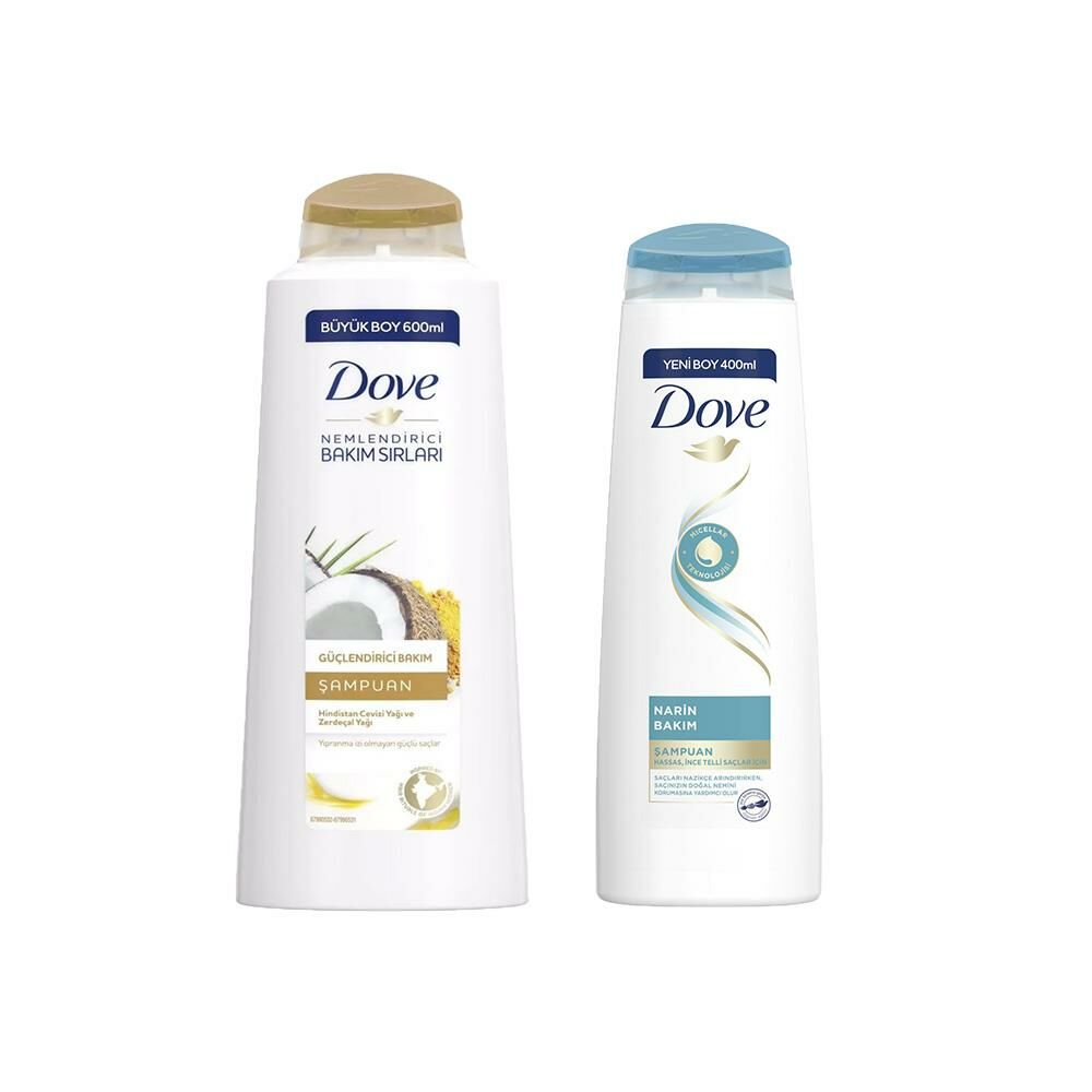 Dove Hindistan Cevizi Yağı ve Zerdeçal Yağlı Şampuan ve Bakım Şampuanı Narin Bakım