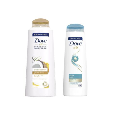 Dove Hindistan Cevizi Yağı ve Zerdeçal Yağlı Şampuan ve Bakım Şampuanı Narin Bakım