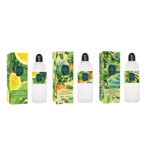 Eyüp Sabri Tuncer Kolonya Çeşme Limonu, Hawaii Ananas ve Ayvalık Zeytin Çiçeği Pet Şişe 400 ml