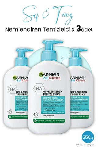 Garnier Nemlendiren Temizleyici Saf & Temiz 250 ml x 3 Adet