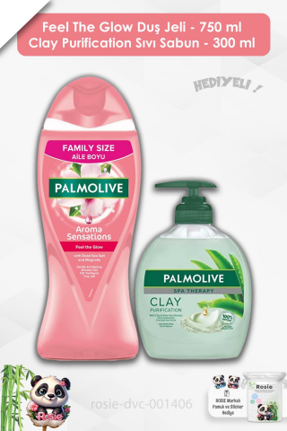 Palmolive Feel the Glow Duş Jeli 750 ml,Clay Purification Sıvı Sabun 300 ml ve ROSIE