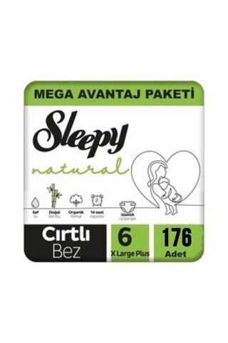 Sleepy Natural Bebek Bezi Mega XL 6 (15-25kg) 88 Adet x 2 Paket