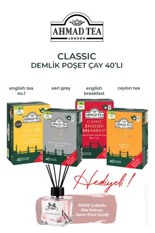 4 paket karma Classic Demlik Poşet Çay 40'lı, ROSIE oda kokusu