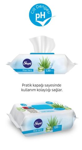 Sleepy 2 adet Aloe Vera Islak Havlu 120'li ve ROSIE