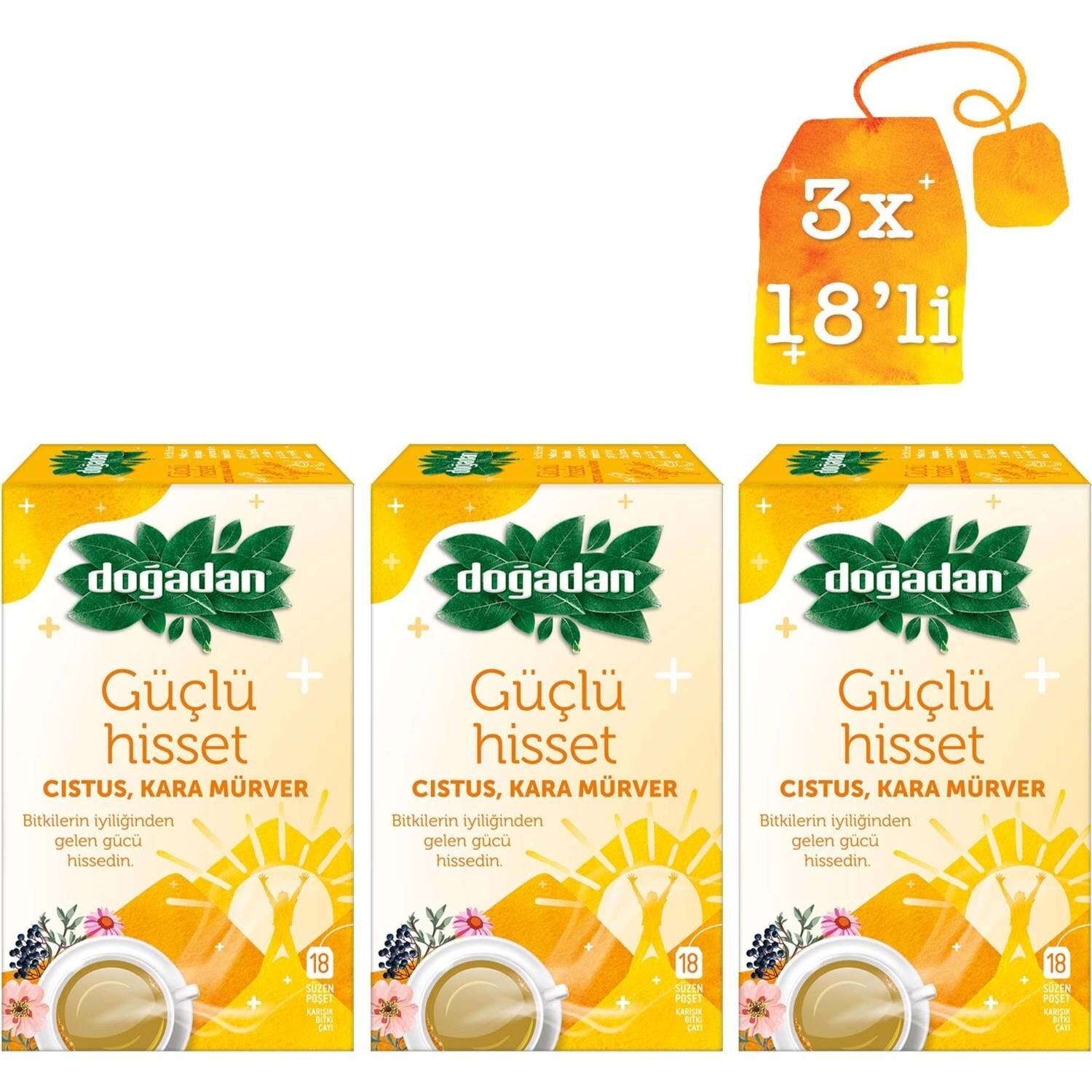 Doğadan Güçlü Hisset Bitki Çayı 18'li x 3