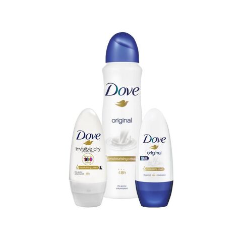 Dove Sprey Deodorant Original, Roll-On Invisible Dry ve Original