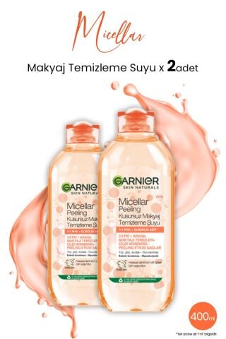Garnier Micellar Kusursuz Makyaj Temizleme Suyu Peeling 400 ml x 2 Adet