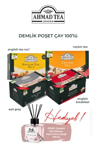 100'lü Demlik Poşet Çay 4 Paket Karma 320 G, ROSIE koku