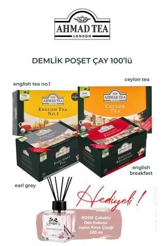 100'lü Demlik Poşet Çay 4 Paket Karma 320 G, ROSIE koku