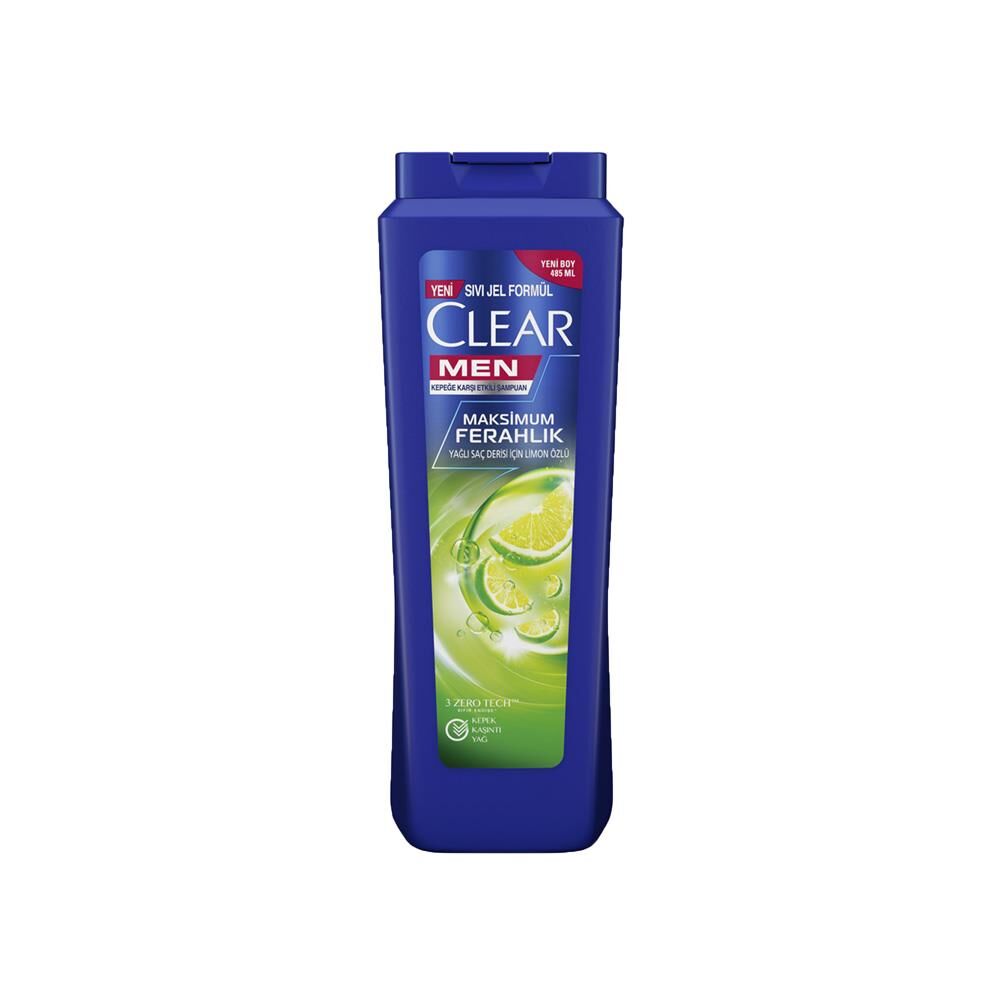 Clear Men Kepeğe Karşı Etkili Şampuan Maksimum Ferahlık Limon Özlü 485 ML