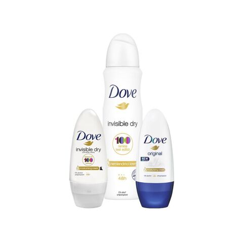 Dove Roll-On ve Sprey Deodorant Invisible Dry ve Roll-On Original