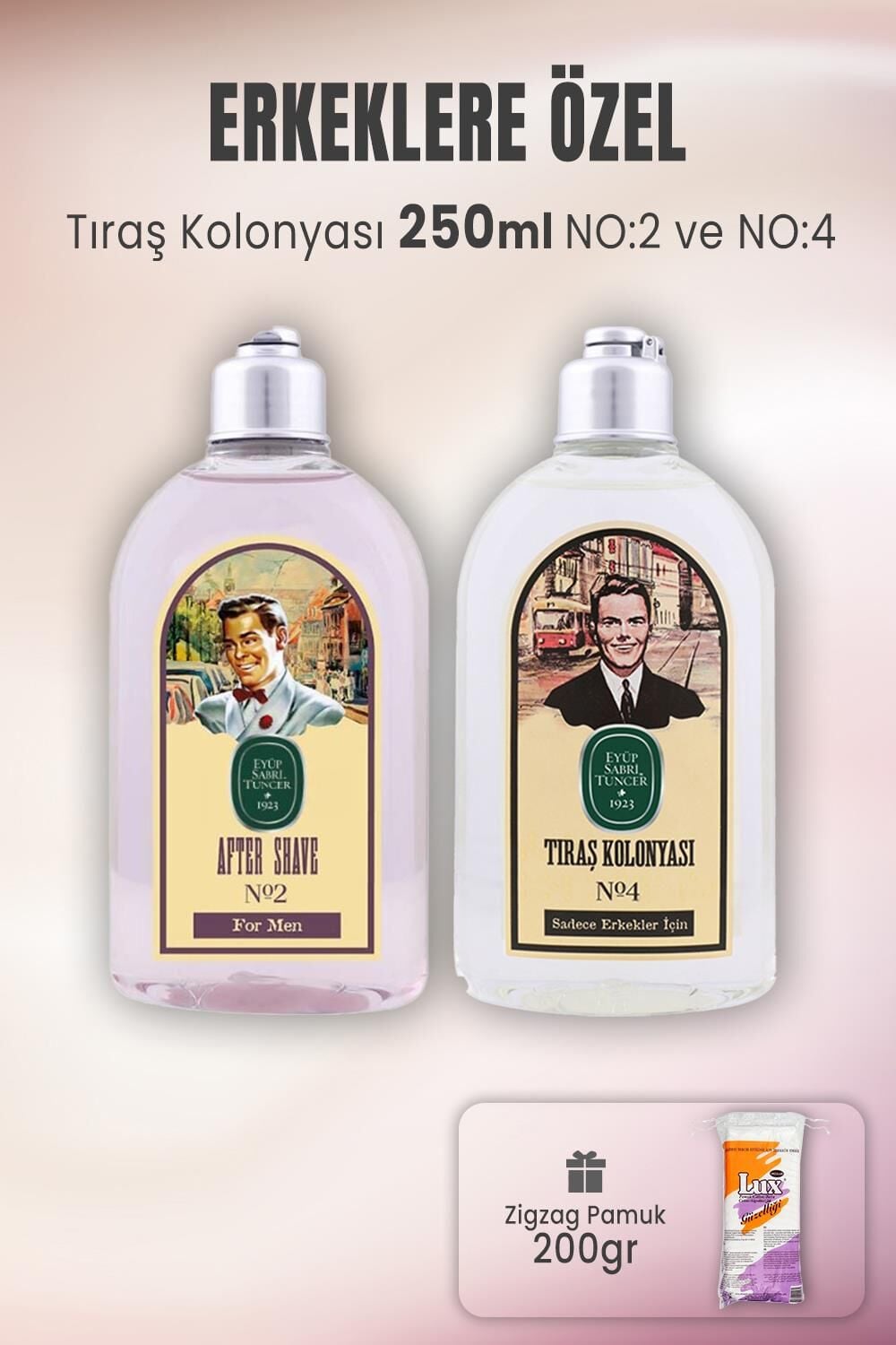 Eyüp Sabri Tuncer Tıraş Kolonyası No:2, No:4 ve Zigzag Pamuk 200 gr