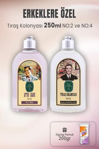 Eyüp Sabri Tuncer Tıraş Kolonyası No:2, No:4 ve Zigzag Pamuk 200 gr