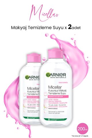 Garnier Micellar Kusursuz Makyaj Temizleme Suyu 200 ml x 2 Adet