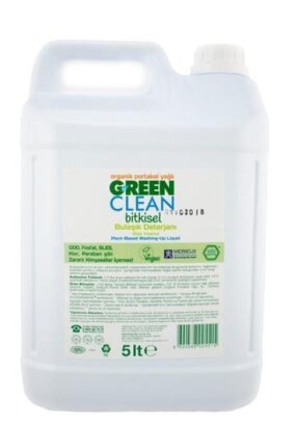 Green Clean Organik Elde Bulaşık Deterjanı 5 Lt