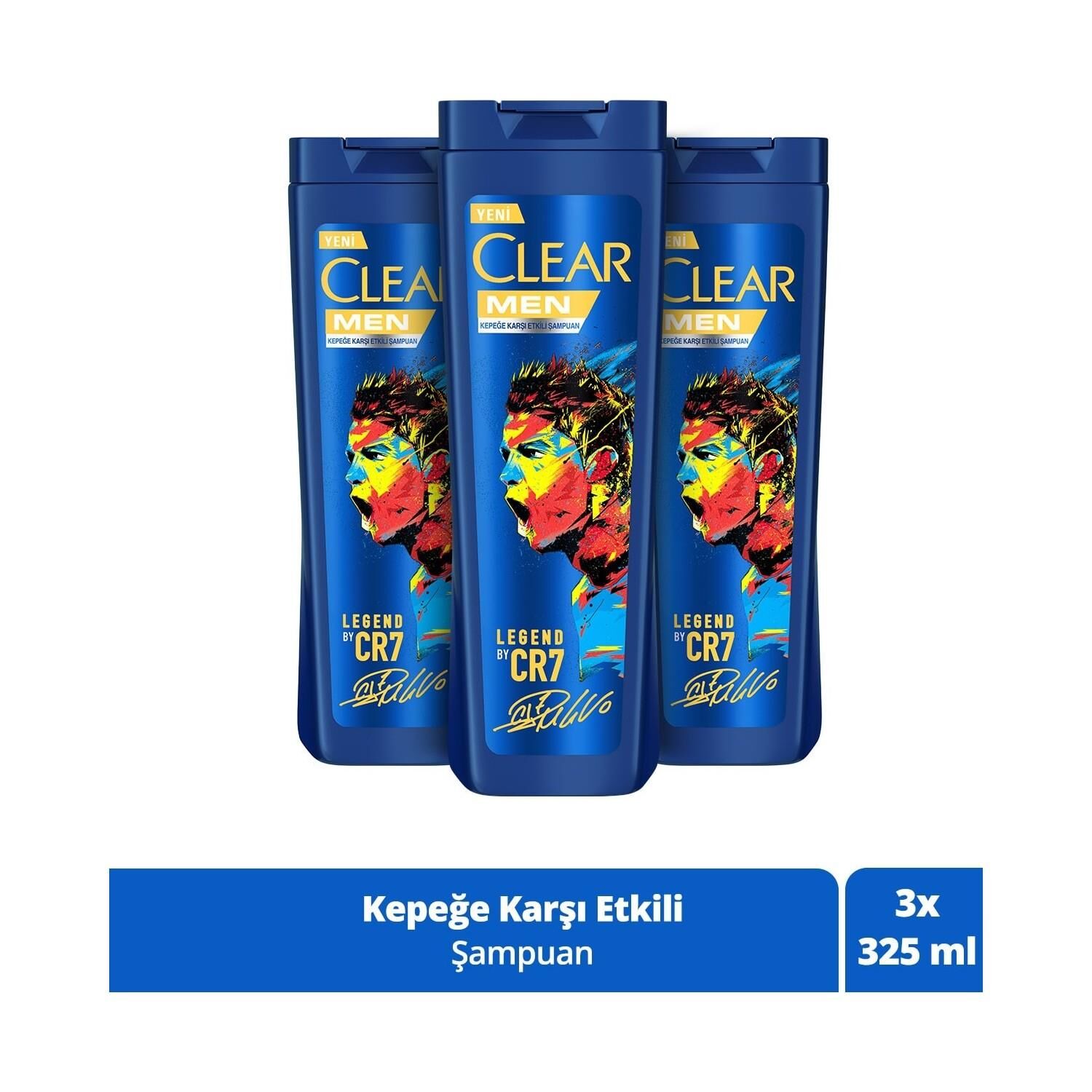 Clear Men Kepeğe Karşı Etkili Şampuan Legend By Cr7 Cristiano Ronaldo 325 ml x 3
