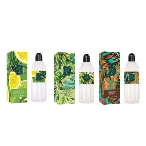 Eyüp Sabri Tuncer Kolonya Çeşme Limonu, Ayvalık Zeytin Çiçeği ve Tütün Pet Şişe 400 ml