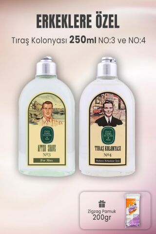 Eyüp Sabri Tuncer Tıraş Kolonyası No:3, No:4 ve Zigzag Pamuk 200 gr