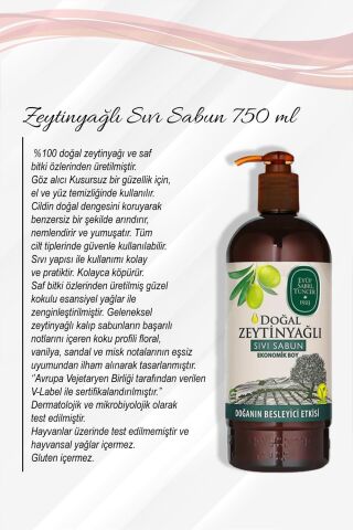 Zeytinyağlı Sıvı Sabun 750 ML 5 Al 4 Öde ve Rosie Pamuk