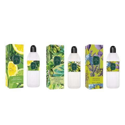 Eyüp Sabri Tuncer Kolonya Çeşme Limonu, Ayvalık Zeytin Çiçeği ve Lavanta Pet Şişe 400 ml