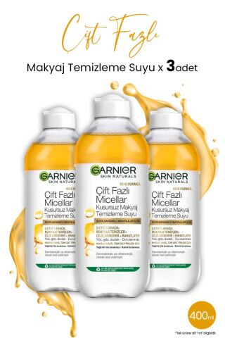 Garnier Micellar Temizleme Suyu Çift Fazlı Argan 400 ml x 3 Adet