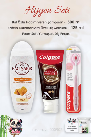 Colgate Kafein Kullananlar İçin Diş Macunu 125 ml, FoamSoft Diş Fırçası, H.Şakir Ballı Şampuan 500 ml