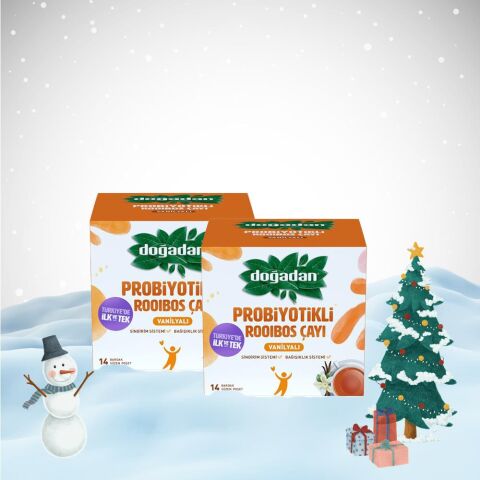 Doğadan Yılbaşı Paketi Probiyotikli Roobios Vanilya Bardak Poşet Çay 14' lü x 2