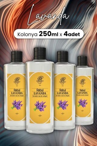 Rebul Lavanta Cam Şişe Kolonya 250 ml x 4 Adet