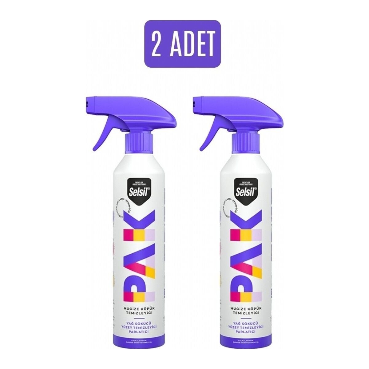 Selsil Pak 500 ml X2 Mucize Köpük Temizleyici Sprey Yağ Sökücü Yüzey Temizleyici