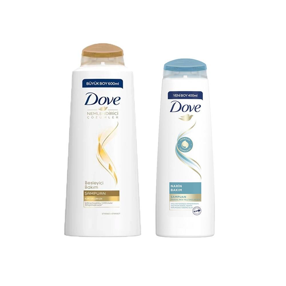 Dove Bakım Şampuanı Nemlendirici & Besleyici ve Narin Bakım Hassas Saçlar