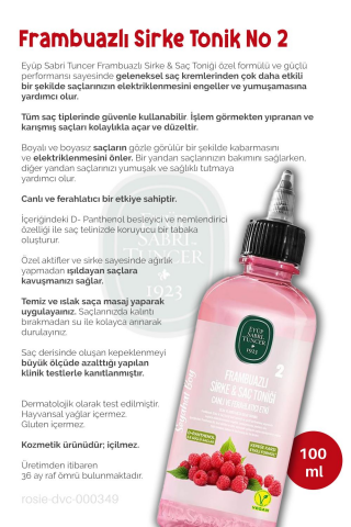 Eyüp Sabri Tuncer Sirke Şampuan Frambuazlı 100 ml, Saç Toniği 100 ml, Şampuan Fırçası ve ROSIE