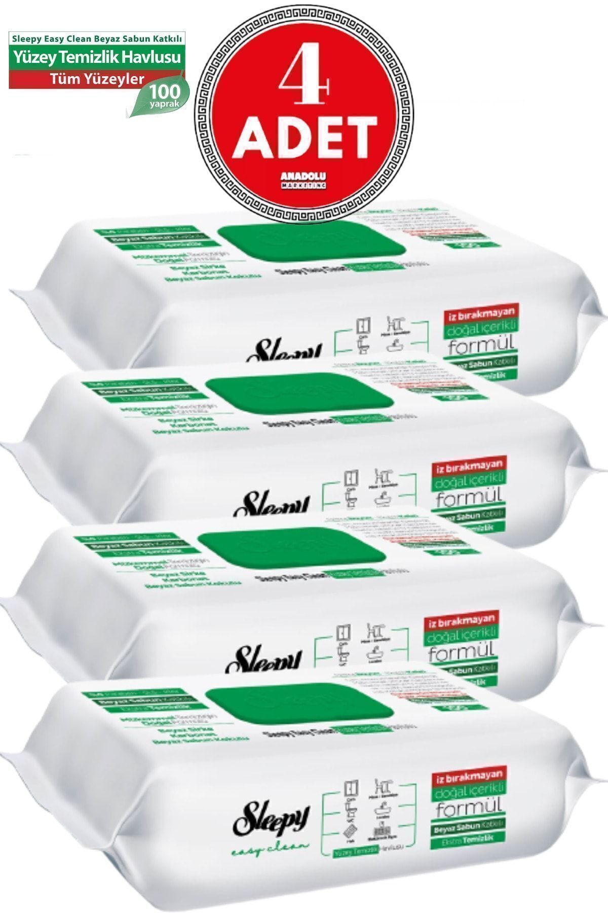 Yüzey Temizlik Havlusu 100 Yaprak 4 Adet