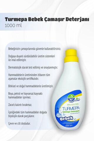 Turmepa Bebek Çamaşır Deterjanı 1000 ml 6 Al 5 Öde ve Rosie Pamuk