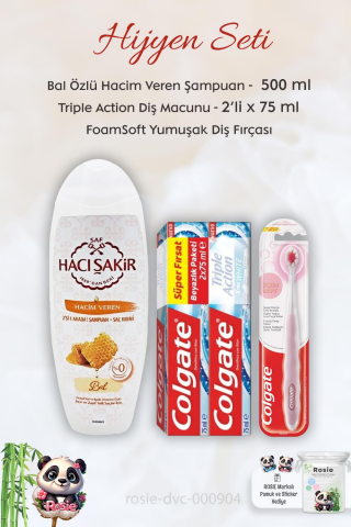 Colgate Extra White Diş Macunu 2 x 75 ml,  FoamSoft Diş Fırçası, H.Şakir Ballı Şampuan 500 ml